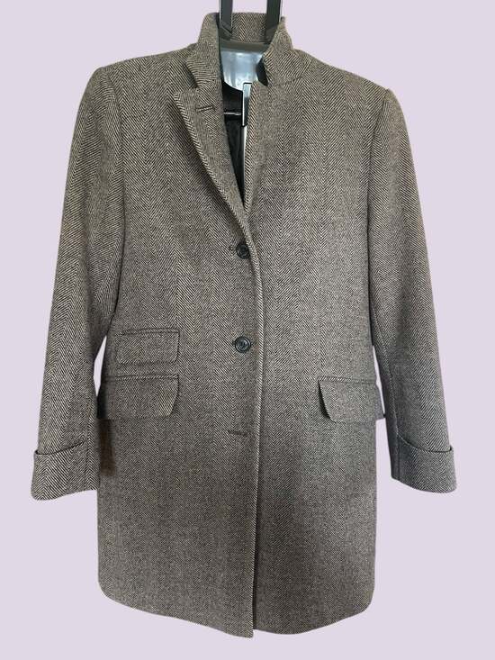 Lauren Ralph Lauren Longline Herringbone Wool Blend Reefer Coat - Picture 8 of 15